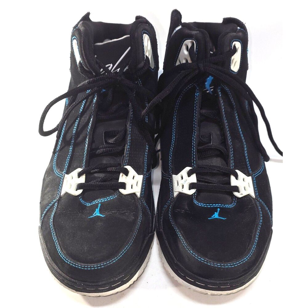 Jordan Flight 45 High Men's Size 12 Black Orion Blue Sneakers 375512-001
